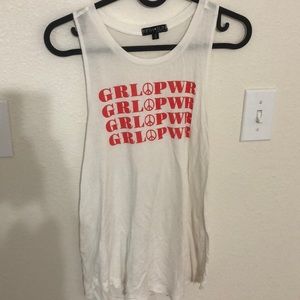 Girl Power white tank, small